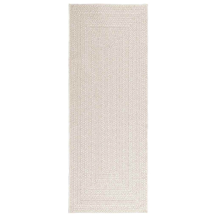 vidaXL Tappeto ZIZUR Crema 80x200 cm Aspetto Iuta Interni ed Esterni