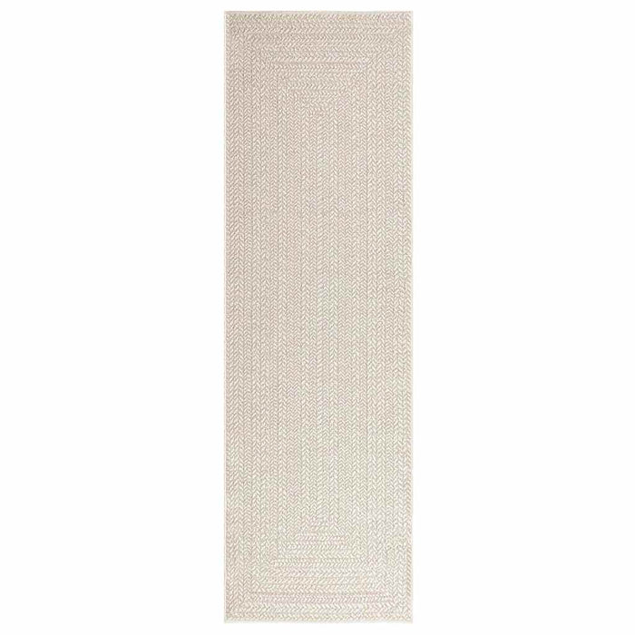 vidaXL Tappeto ZIZUR Crema 80x250 cm Aspetto Iuta Interni ed Esterni