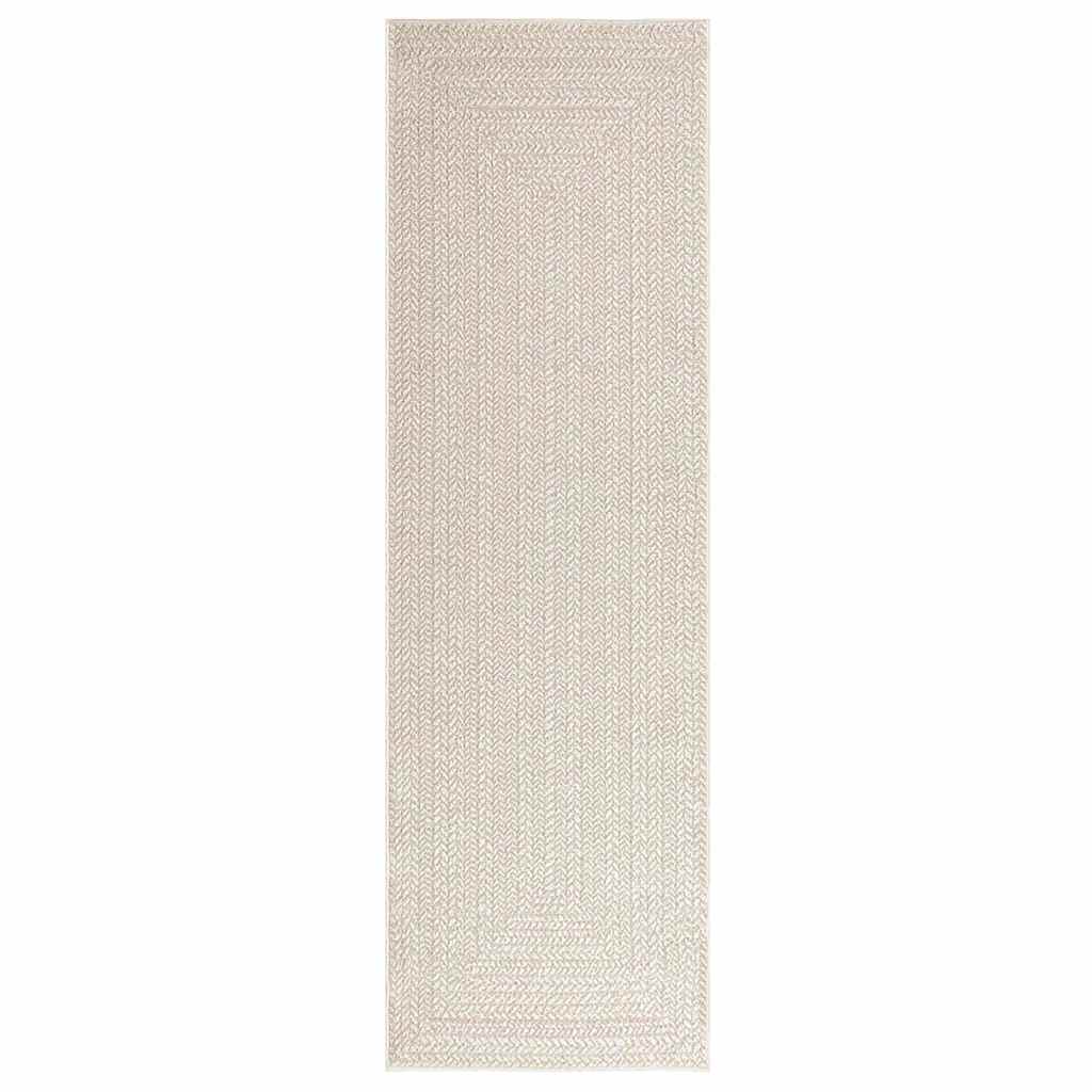 Tappeto ZIZUR Crema 80x250 cm Aspetto Iuta Interni ed Esterni 4010361