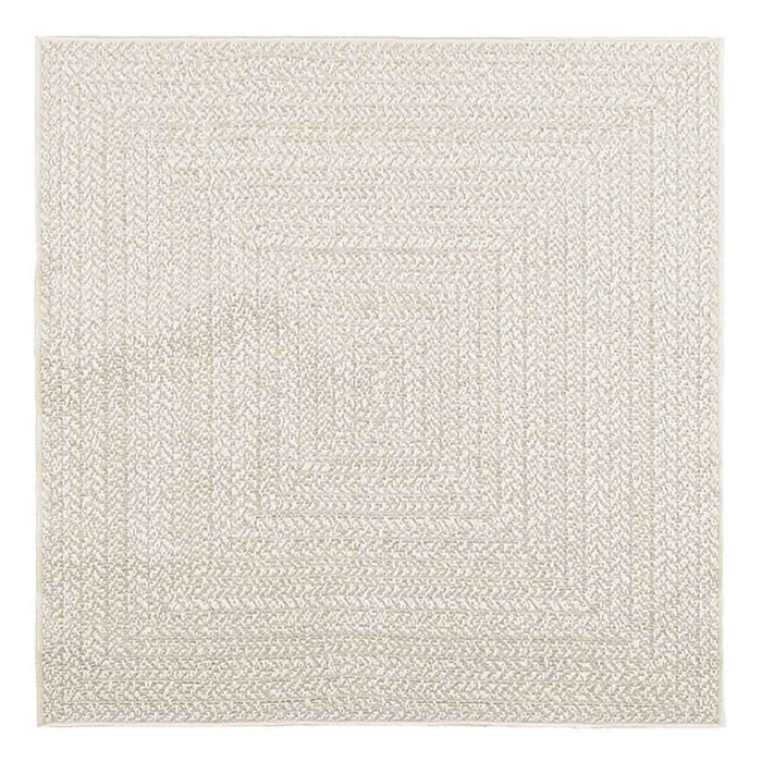 vidaXL Tappeto ZIZUR Crema 120x120 cm Aspetto Iuta Interni ed Esterni