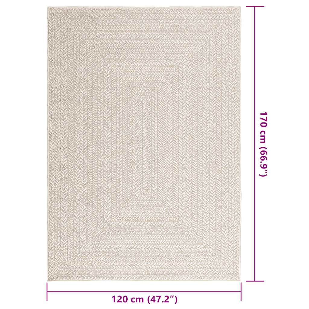 Tappeto ZIZUR Crema 120x170 cm Aspetto Iuta Interni ed Esterni 4010364