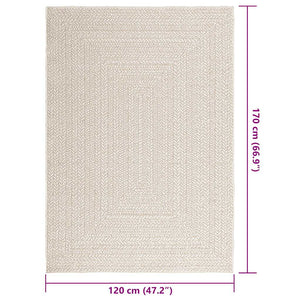 Tappeto ZIZUR Crema 120x170 cm Aspetto Iuta Interni ed Esterni 4010364