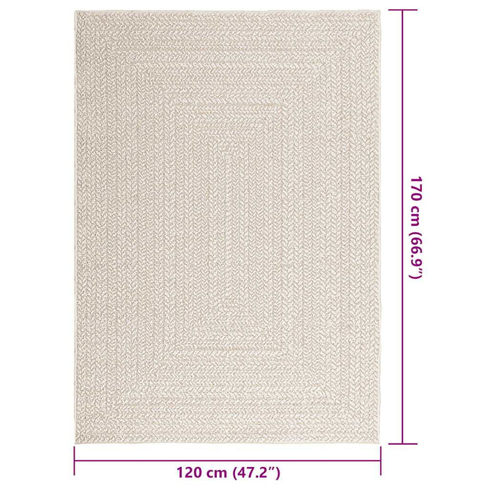 Tappeto ZIZUR Crema 120x170 cm Aspetto Iuta Interni ed Esterni