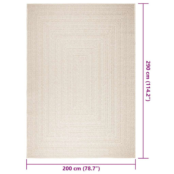 Tappeto ZIZUR Crema 200x290 cm Aspetto Iuta Interni ed Esterni 4010368