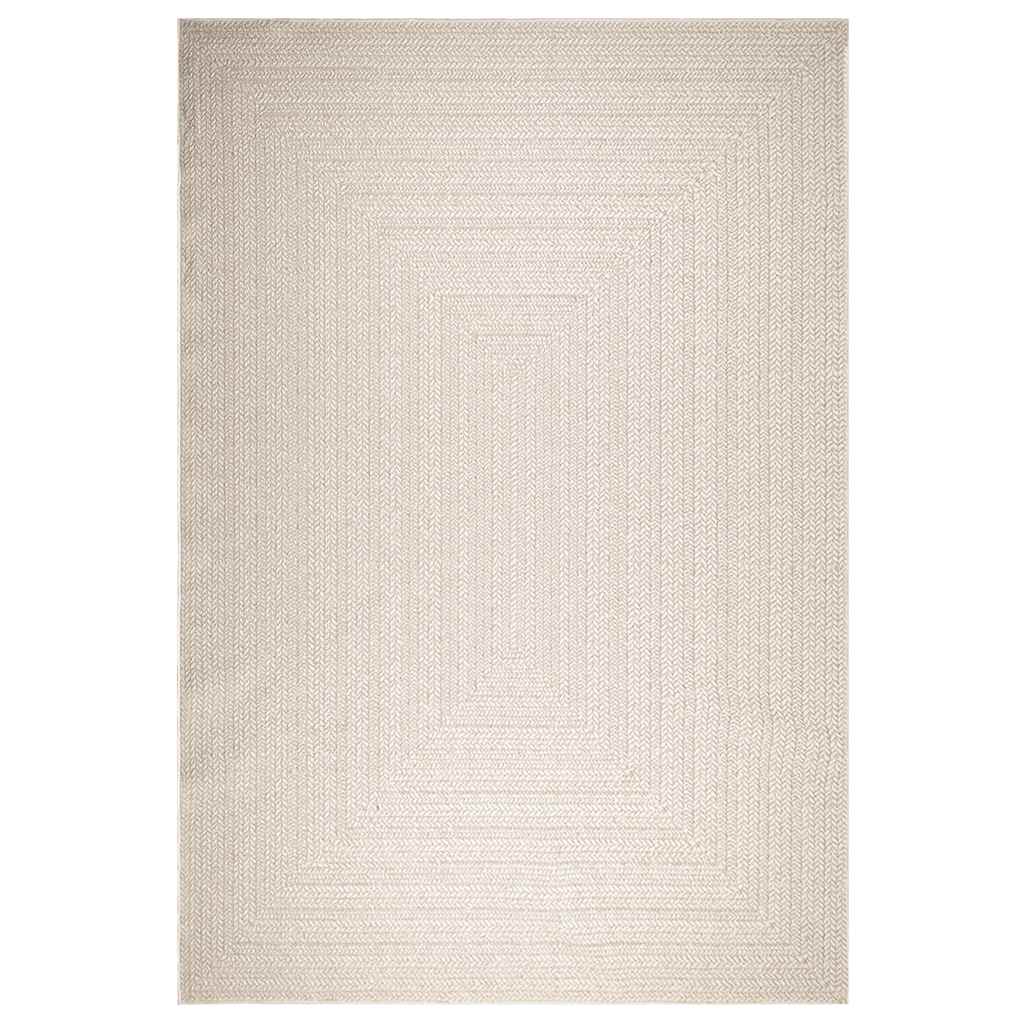 Tappeto ZIZUR Crema 240x340 cm Aspetto Iuta Interni ed Esterni 4010370