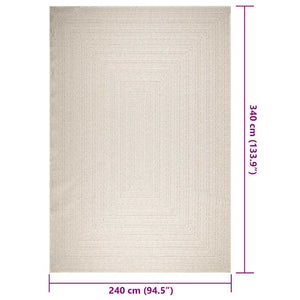 Tappeto ZIZUR Crema 240x340 cm Aspetto Iuta Interni ed Esterni 4010370