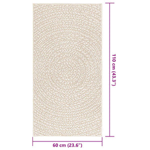 Tappeto ZIZUR Crema 60x110 cm Aspetto Iuta Interni ed Esterni 4010371