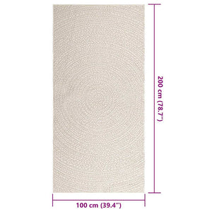 Tappeto ZIZUR Crema 100x200 cm Aspetto Iuta Interni ed Esterni 4010375