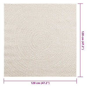 Tappeto ZIZUR Crema 120x120 cm Aspetto Iuta Interni ed Esterni 4010376