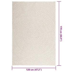 vidaXL Tappeto ZIZUR Crema 120x170 cm Aspetto Iuta Interni ed Esterni