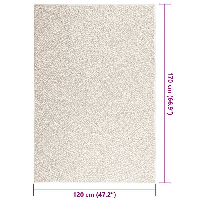 Tappeto ZIZUR Crema 120x170 cm Aspetto Iuta Interni ed Esterni 4010377