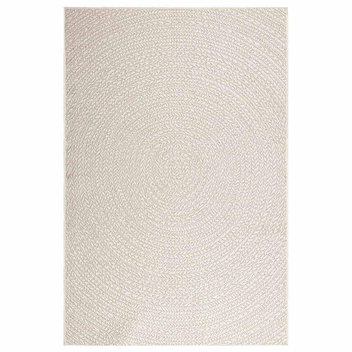 Tappeto ZIZUR Crema 140x200 cm Aspetto Iuta Interni ed Esterni