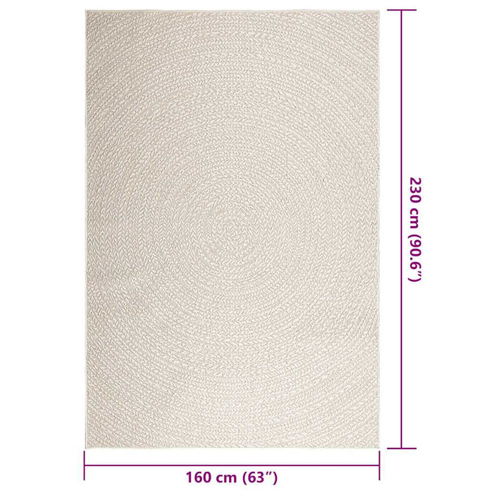 Tappeto ZIZUR Crema 160x230 cm Aspetto Iuta Interni ed Esterni 4010379