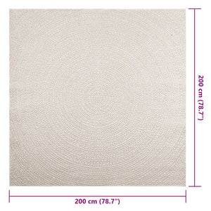 Tappeto ZIZUR Crema 200x200 cm Aspetto Iuta Interni ed Esterni 4010380