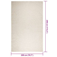 vidaXL Tappeto ZIZUR Crema 200x290 cm Aspetto Iuta Interni ed Esterni