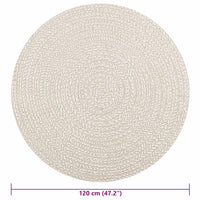 Tappeto ZIZUR Crema Ø 120cm Aspetto Iuta per Interni ed Esterni 4010385