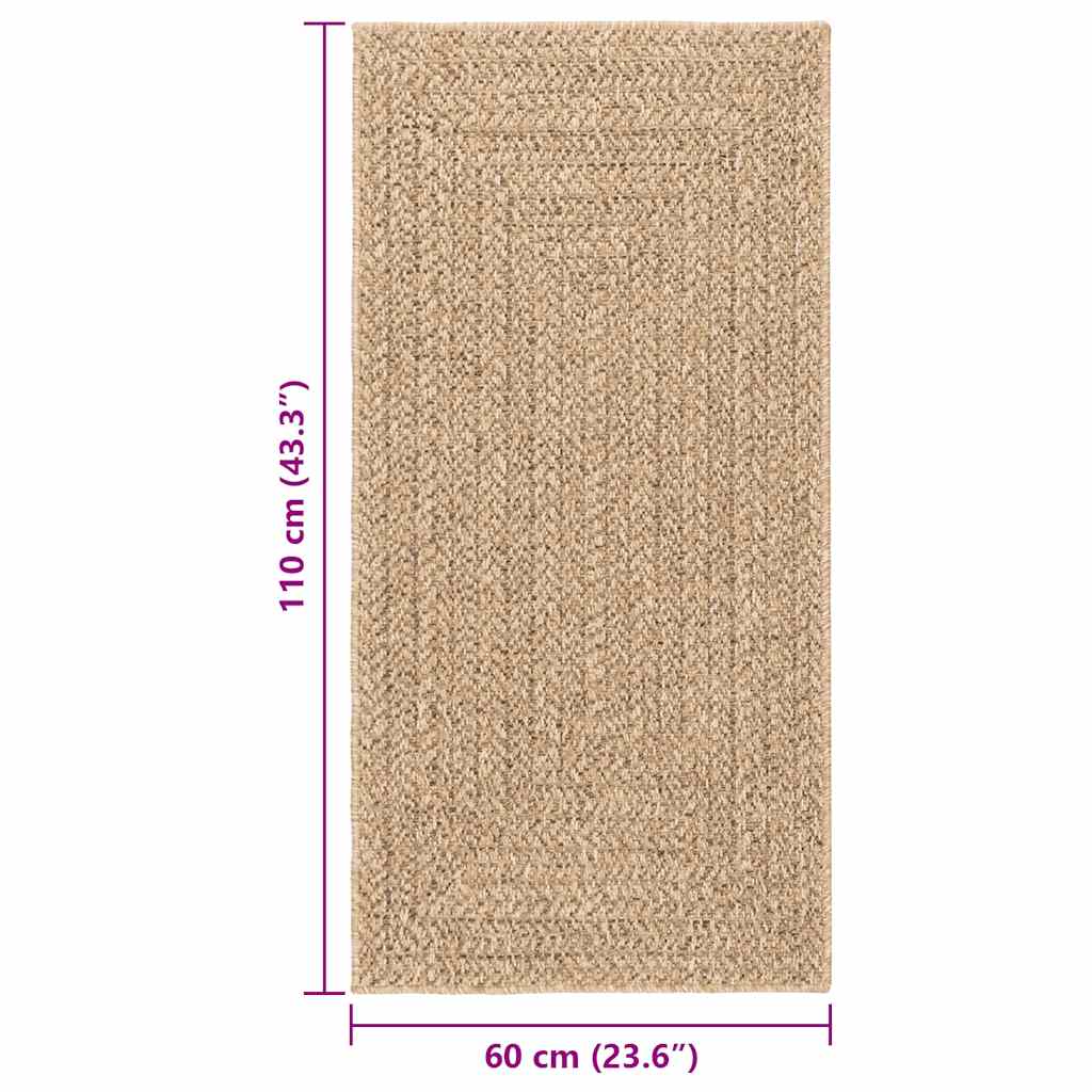 Tappeto ZIZUR Beige 60x110 cm Aspetto Iuta Interni ed Esterni 4010388