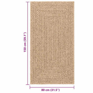 vidaXL Tappeto ZIZUR Beige 80x150 cm Aspetto Iuta Interni ed Esterni