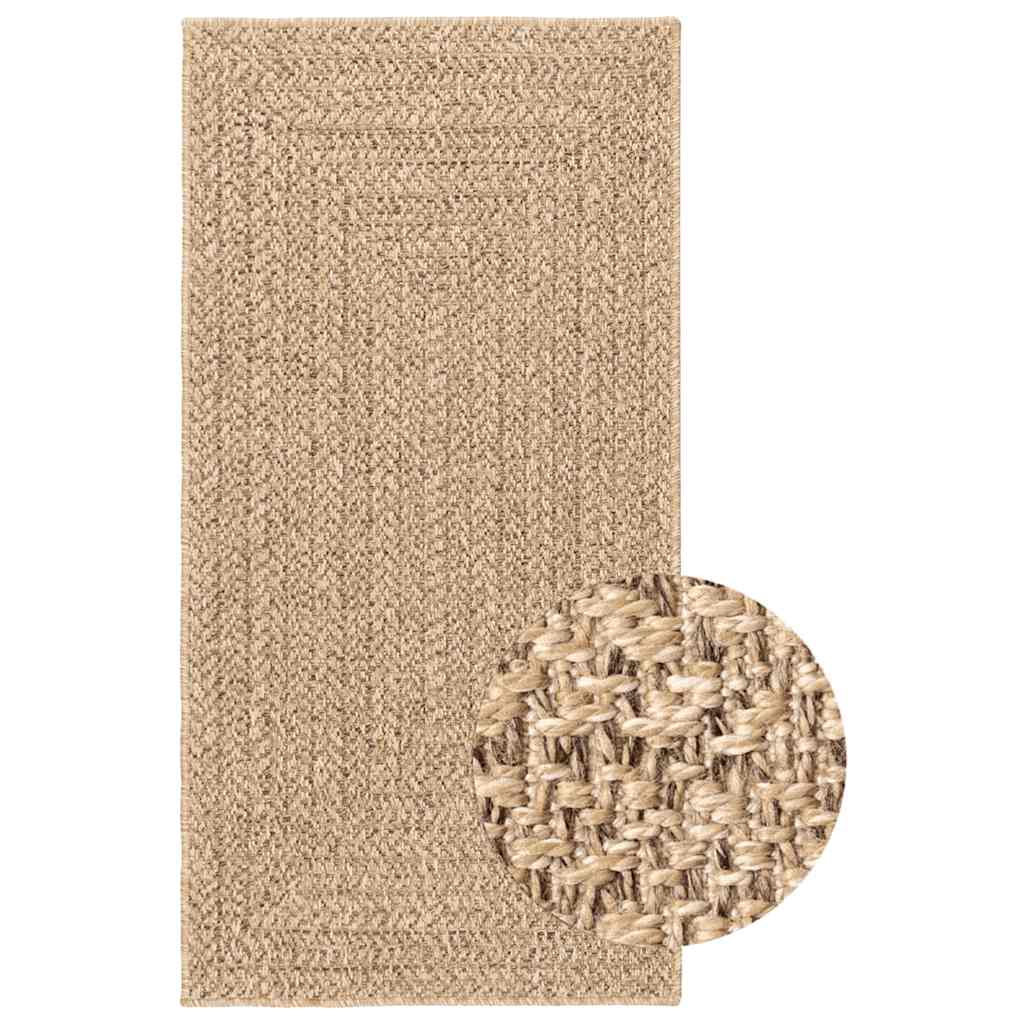Tappeto ZIZUR Beige 80x250 cm Aspetto Iuta Interni ed Esterni 4010391