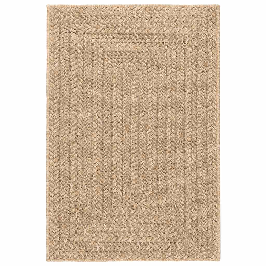 Tappeto ZIZUR Beige 120x120 cm Aspetto Iuta Interni ed Esterni 4010393