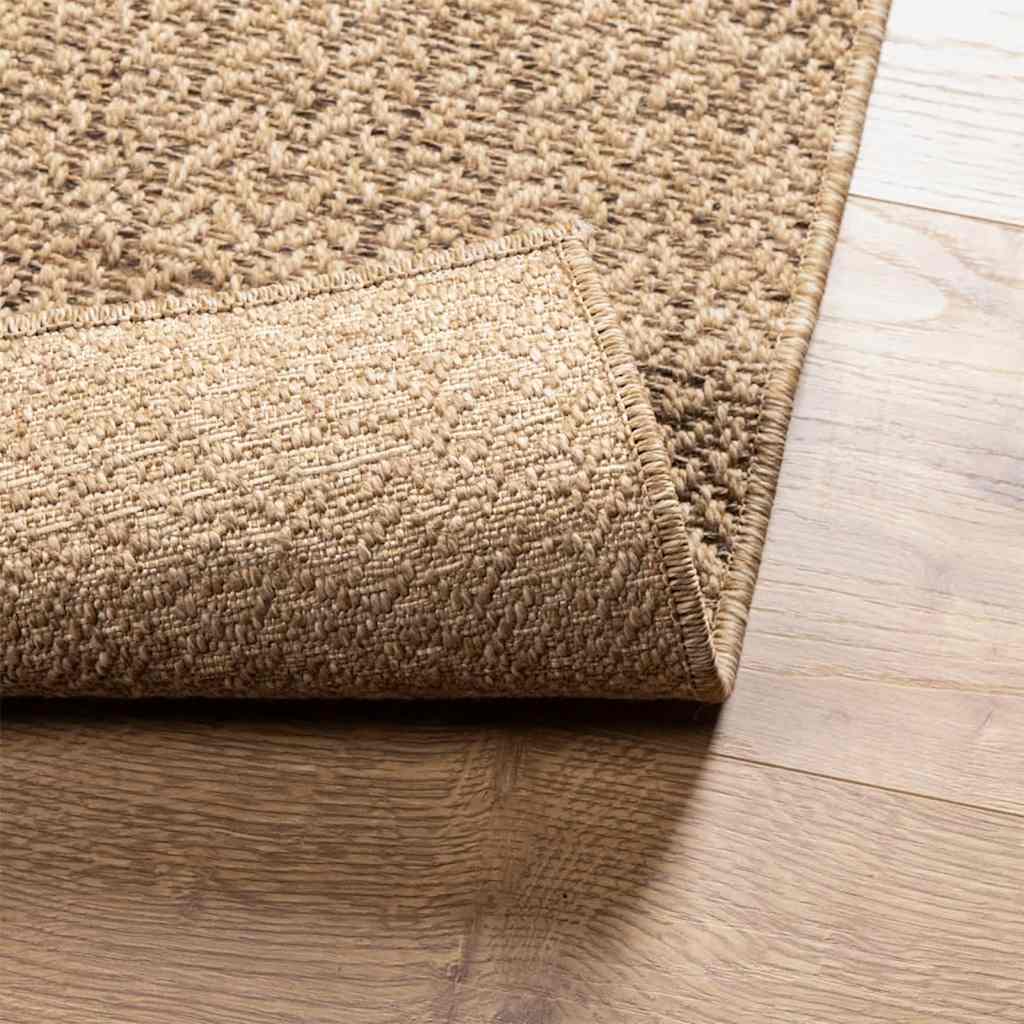 vidaXL Tappeto ZIZUR Beige 120x120 cm Aspetto Iuta Interni ed Esterni