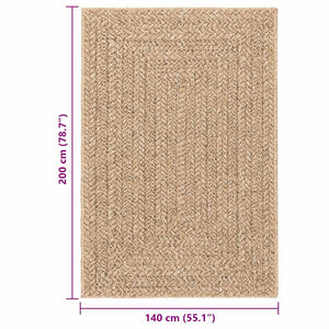 vidaXL Tappeto ZIZUR Beige 120x120 cm Aspetto Iuta Interni ed Esterni