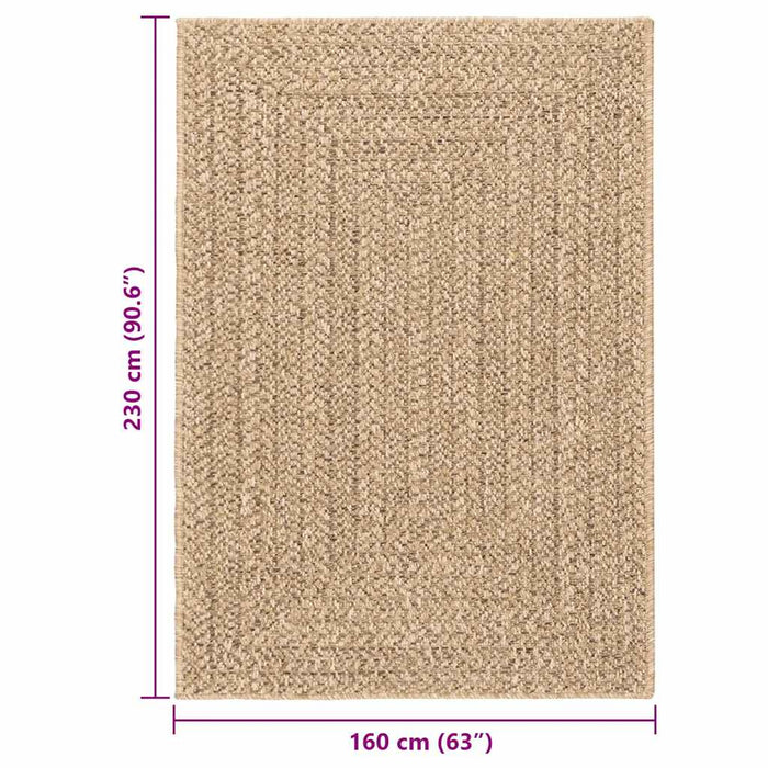 vidaXL Tappeto ZIZUR Beige 120x170 cm Aspetto Iuta Interni ed Esterni