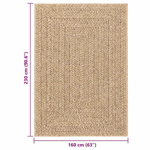 Tappeto ZIZUR Beige 120x170 cm Aspetto Iuta Interni ed Esterni 4010394