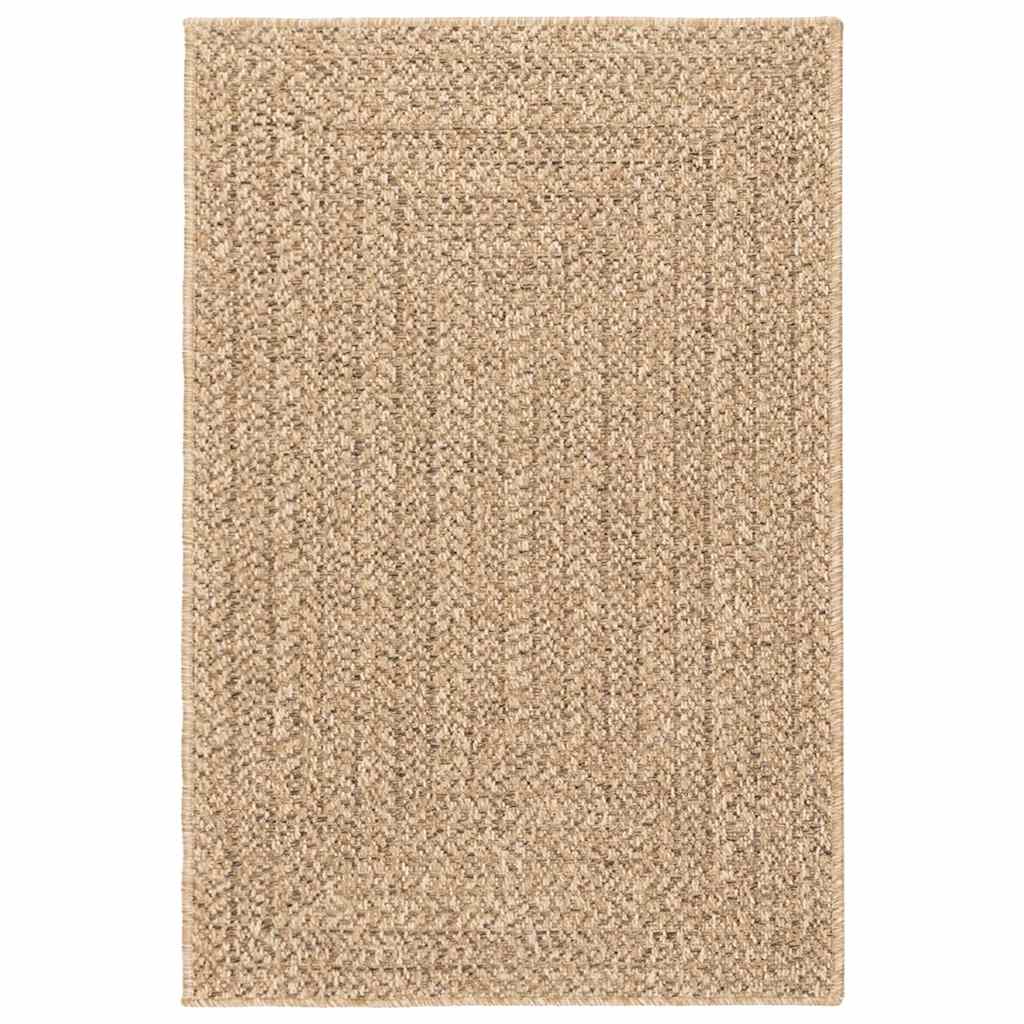 vidaXL Tappeto ZIZUR Beige 140x200 cm Aspetto Iuta Interni ed Esterni
