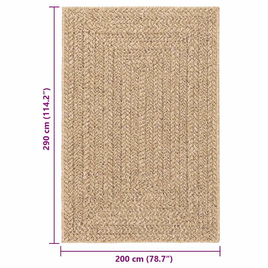 Tappeto ZIZUR Beige 140x200 cm Aspetto Iuta Interni ed Esterni 4010395