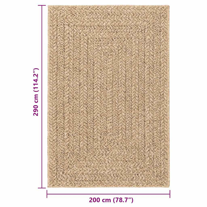 Tappeto ZIZUR Beige 140x200 cm Aspetto Iuta Interni ed Esterni 4010395