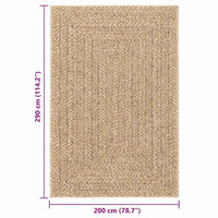 vidaXL Tappeto ZIZUR Beige 140x200 cm Aspetto Iuta Interni ed Esterni