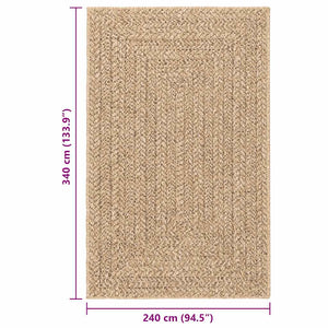 Tappeto ZIZUR Beige 160x230 cm Aspetto Iuta Interni ed Esterni 4010396
