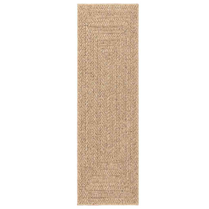 Tappeto ZIZUR Beige 200x200 cm Aspetto Iuta Interni ed Esterni 4010397