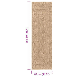 Tappeto ZIZUR Beige 200x200 cm Aspetto Iuta Interni ed Esterni 4010397