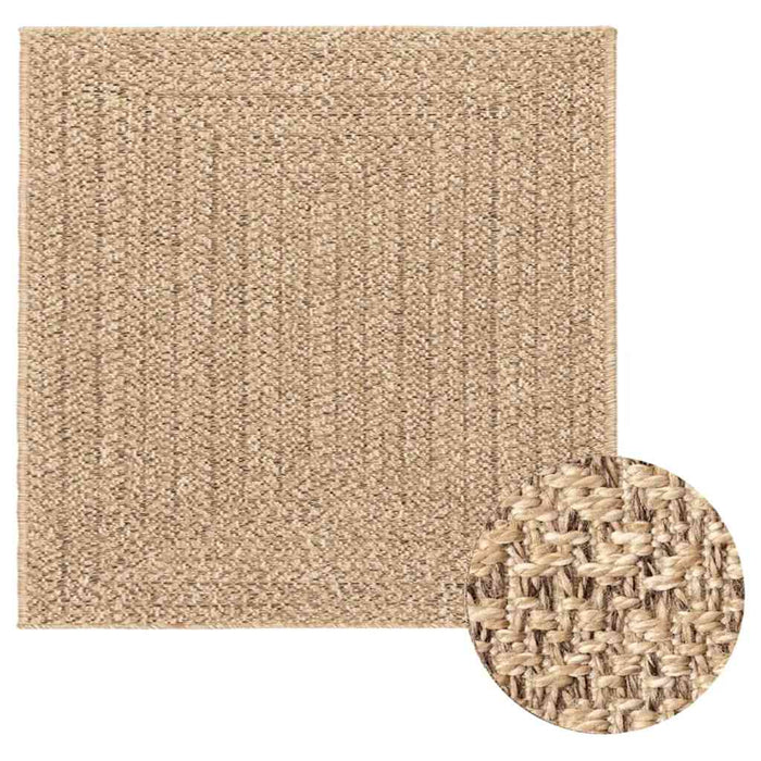 vidaXL Tappeto ZIZUR Beige 240x240 cm Aspetto Iuta Interni ed Esterni