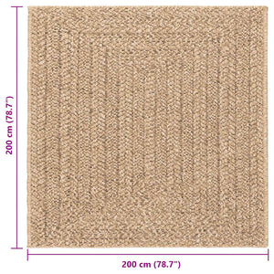 vidaXL Tappeto ZIZUR Beige 240x240 cm Aspetto Iuta Interni ed Esterni