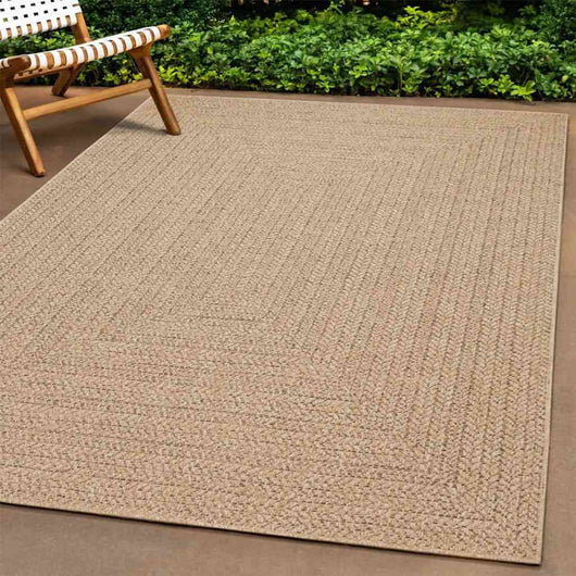 vidaXL Tappeto ZIZUR Beige 240x240 cm Aspetto Iuta Interni ed Esterni