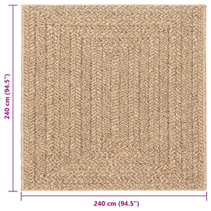 vidaXL Tappeto ZIZUR Beige 240x340 cm Aspetto Iuta Interni ed Esterni