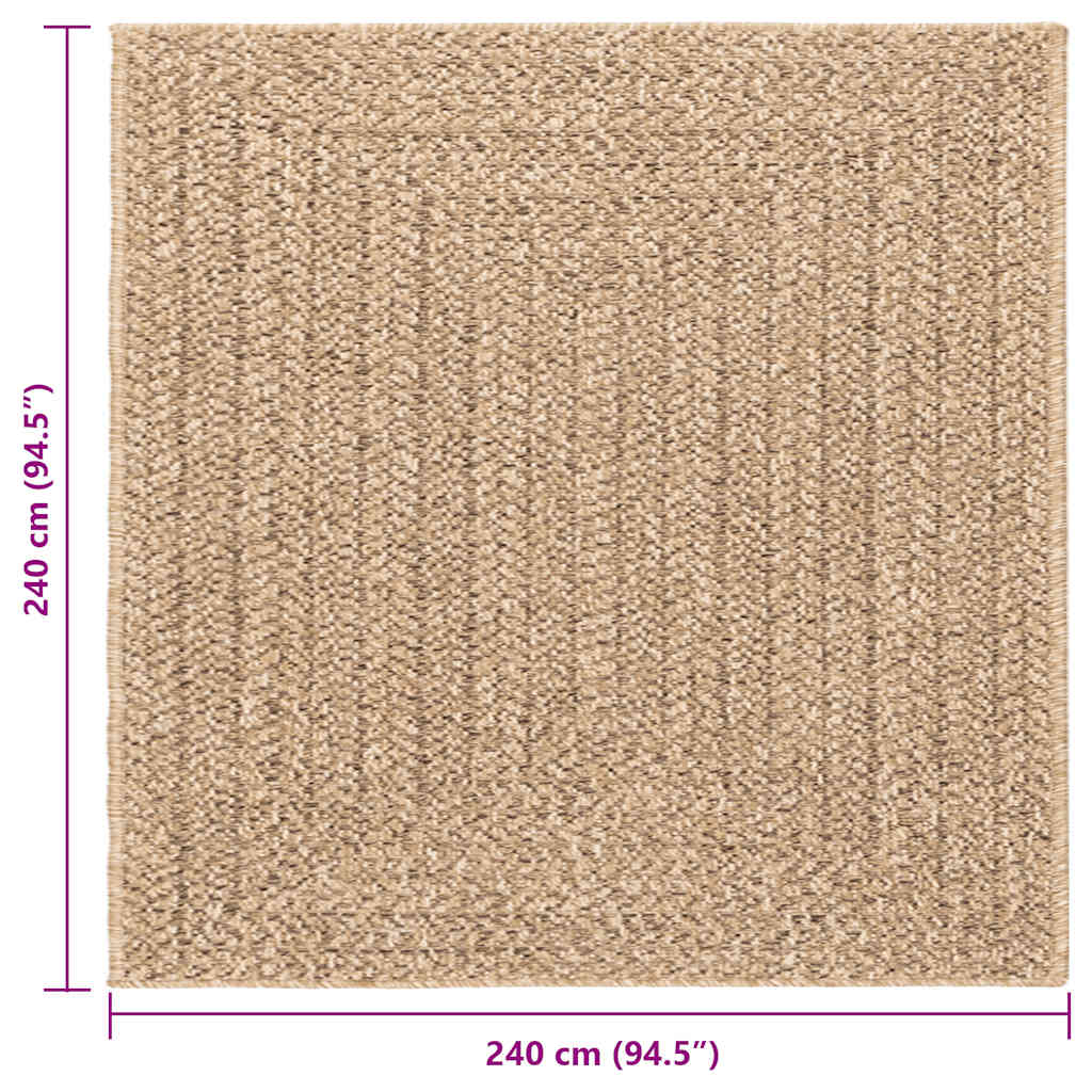 Tappeto ZIZUR Beige 240x340 cm Aspetto Iuta Interni ed Esterni 4010400