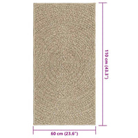 Tappeto ZIZUR Beige 60x110 cm Aspetto Iuta Interni ed Esterni 4010401