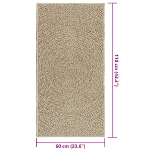 Tappeto ZIZUR Beige 60x110 cm Aspetto Iuta Interni ed Esterni 4010401