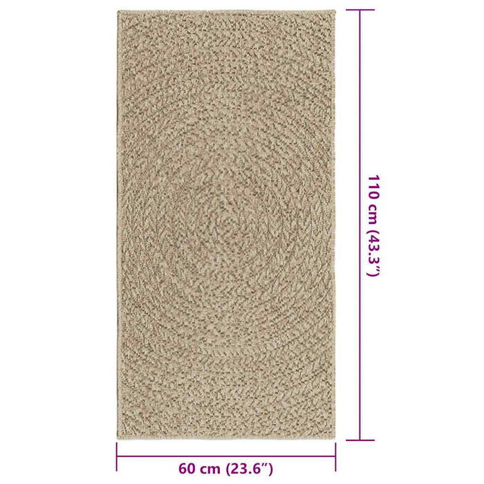 vidaXL Tappeto ZIZUR Beige 60x110 cm Aspetto Iuta Interni ed Esterni