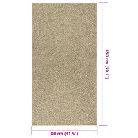 Tappeto ZIZUR Beige 80x150 cm Aspetto Iuta Interni ed Esterni