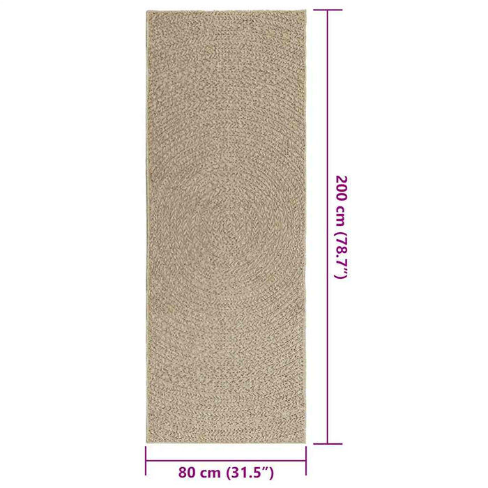 Tappeto ZIZUR Beige 80x200 cm Aspetto Iuta Interni ed Esterni 4010403
