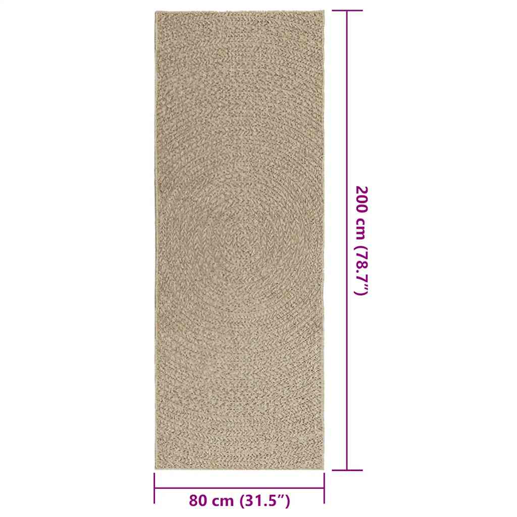 vidaXL Tappeto ZIZUR Beige 80x200 cm Aspetto Iuta Interni ed Esterni