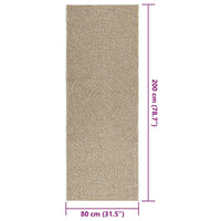 vidaXL Tappeto ZIZUR Beige 80x200 cm Aspetto Iuta Interni ed Esterni