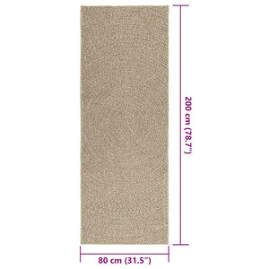 vidaXL Tappeto ZIZUR Beige 80x200 cm Aspetto Iuta Interni ed Esterni