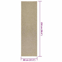 vidaXL Tappeto ZIZUR Beige 80x250 cm Aspetto Iuta Interni ed Esterni