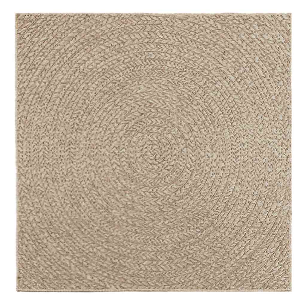 Tappeto ZIZUR Beige 120x120 cm Aspetto Iuta Interni ed Esterni 4010406